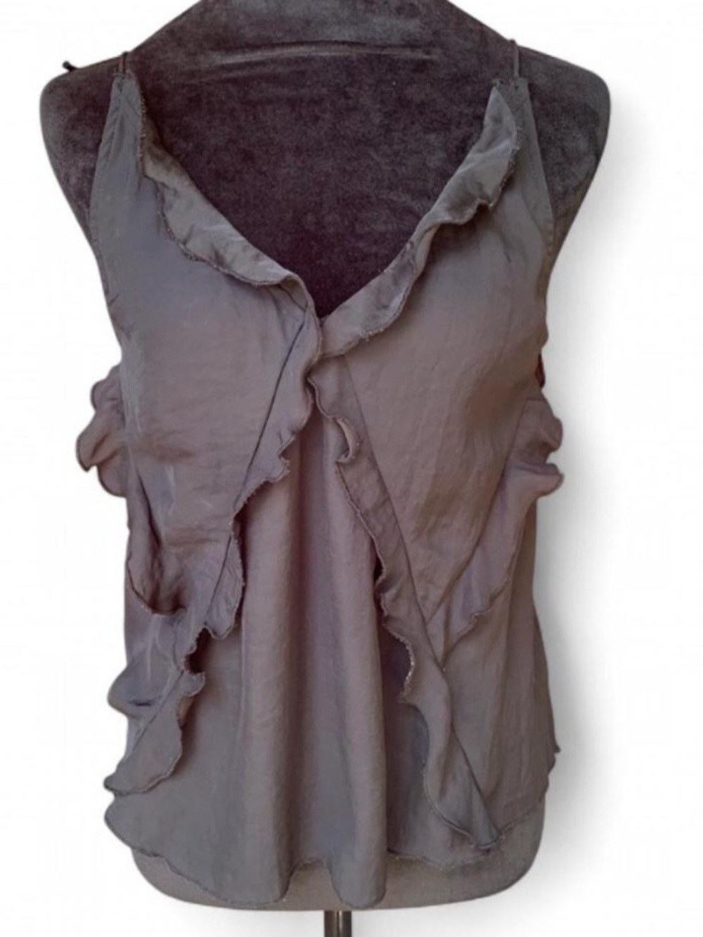Whimsygoth Fairycore Grunge Dark Academia Black Ruffled Tie Strap Camisole